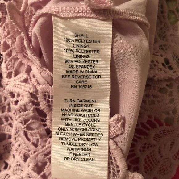 nanette lepore L Mock Neck Pink Lace Back Zip Sleeveless Top - Picture 8 of 9